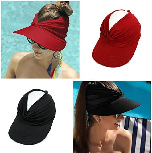כובע מגן שמש לנשים קוקו קוקו ספורט כובע הגנה מפני UV רחב שוליים כובעי מגן עליונים ריקים לחוף חיצוני