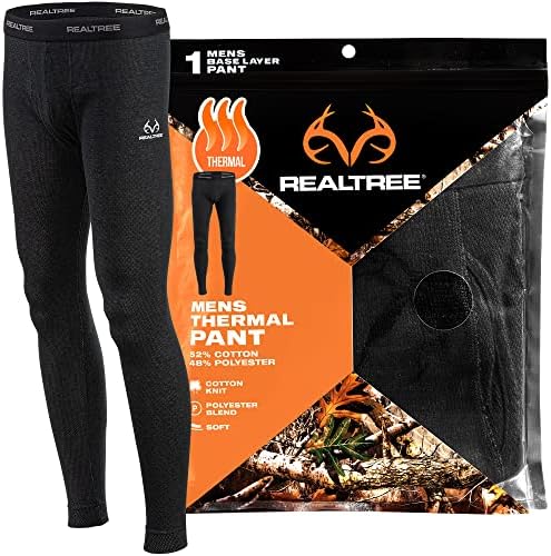 מכנסיים תרמיים של Realtree לגברים - תחתונים תחתונים תרמיים של ג'ונס ארוך - חמים ומבידים - ציוד מזג אוויר קר, טיולים רגליים