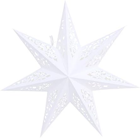 פנס כוכב נייר Sewacc 17.6 אינץ 'חלול אאוט כוכבים מלפח ללא פנס נייר קליל קישוט תלייה לחתונות ביתיות קישוטי פסטיבל מסיבות חג המולד