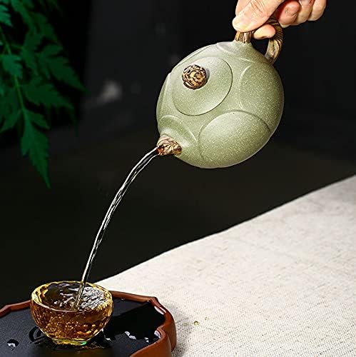 סט סילין זישה סט קומקום - לוטוס 11.3 גרם, ייקסינג מקורי ציאן חימר סיר תה בעבודת יד עם 2 כוסות להפשרה תה קונג פו תה תה תה