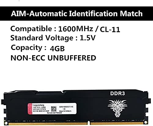 4GB DDR3 1600MHz UDIMM RAM PC3-12800 CL11 240 PIN 1.5V זיכרון שולחן עבודה ללא ECC ללא דחיפה