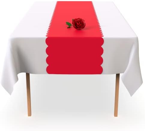 רץ שולחן חד פעמי אדום. 5 חבילות 14X108 אינץ '. רץ שולחן פלסטיק מוסיף פופ צבע לשולחן המסיבות שלך, מאת סוואנו