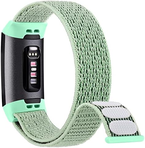 TOBFIT ניילון פס שעון תואם ל- Fitbit Charge 4 להקות/טעינה 3 להקות לנשים, רצועת לולאה רכה החלפת צמיד כף היד עבור Fitbit מטען 3/טעינה 4 גשש פעילות כושר