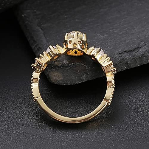 2023 טבעת פנינת אופל מעודנת לנשים מתנות תכשיטים של טבעת אירוסין שבע טבעות