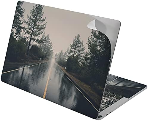 Cavka Vinyl Mancal עור תואם ל- MacBook Pro 16 M1 Pro 14 2021 AIR 13 M2 2022 רשתית 2015 MAC 11 MAC 12 גשם עיצוב ריאליסטי כיסוי אסתטי הדפס אסתטי ייחודי יער יער רטוב מדבקת כביש רטוב