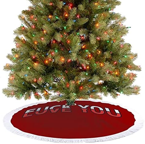 לעזאזל-אהבה לך חצאית עץ חג המולד אדומה חצאית עץ חג המולד עגול עם קצה מצויד לקישוטי חצר חיצוניים מקורה