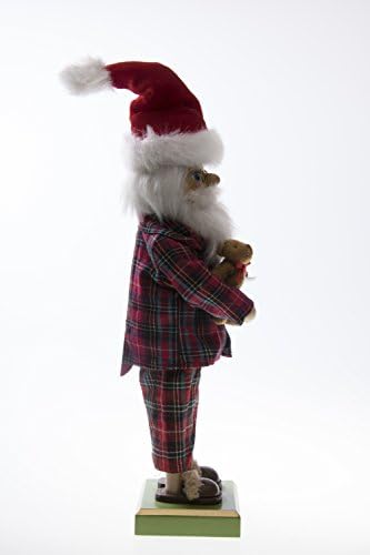יצירות חכמות פי. ג 'יי סנטה 12 אינץ' מפצח אגוזים מעץ מסורתי, חג המולד חגיגי עבור מדפים ושולחנות