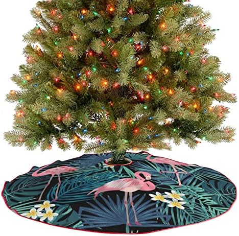 דפוס טרופי עם חצאית עץ חג המולד של פלמינגו תחרה קישוטים לחג המולד