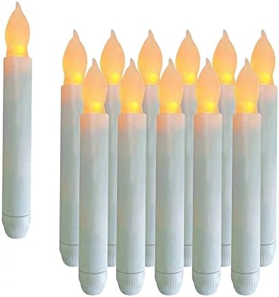 Xunhuimemory 12 יחידות 6.5 נרות מחודדים LED ללא עורות חמים, נרות מתמודדים עם סוללה המופעלים על ידי סוללה, נרות סוללה מדפדפים למסיבות לחג המולד של כנסיית ליל כל הקדושים