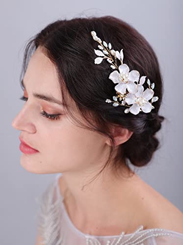 חתונה קליפ ריינסטון כלה מסרק סיכת בעבודת יד פרח קליפ ראש חתיכות עבור נשים ובנות