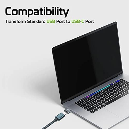 USB-C נקבה ל- USB מתאם מהיר זכר התואם ל- Samsung SM-T820 שלך למטען, סנכרון, מכשירי OTG כמו מקלדת, עכבר, ZIP, GAMEPAD, PD