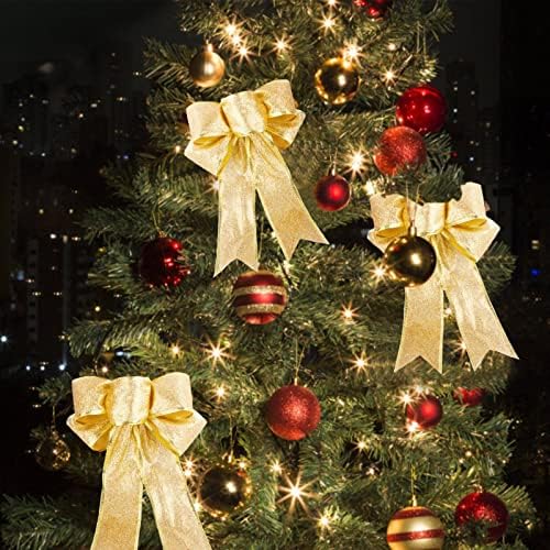 15 סמ זהב נצנצים נצנצים חג המולד קישוט קשת חג המולד סרט כוכב פלסטיק לחג המולד לקריסטלים לקישוט חג מתחת ל -10