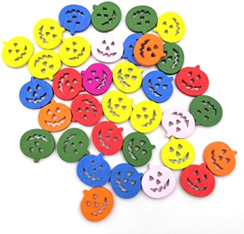 כפתורי עץ מרפא 50 יחידות כפתורי עץ כפתורי דלעת רב -צבעוניים כפתורים דקורטיביים קישוטים 3 כפתורי חורים לתפירה DIY ביגוד לבוש