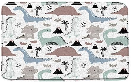 קריקטורה דינוזאור אמבטיה מחצלת חמוד חיות בר מצחיק דקל עץ ג ' ונגל צבעוני דינו עבור בני נוער אמבטיה מטבח שטיחים, 17. 8 * 29.5 אינץ