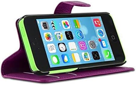 מארז הספרים של Cadorabo התואם ל- Apple iPhone 5C בפסטל סגול - עם סגירה מגנטית, פונקציית עמד