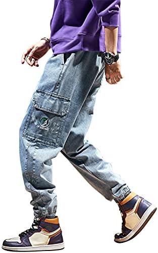 מכנסי ג'וגר של ג'ינג'ים של Cekaso מסלול מכנסיים של מטען היפ הופ הרם ספורט מכנסי מכנסי ג'ינס מזדמנים
