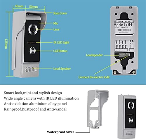 4.3 אינץ בית אינטרקום וידאו דלת טלפון וידאו אינטרקום פעמון אינטרקום עמיד למים 700 טלוויזיה מצלמה דו כיוונית אודיו ראיית לילה