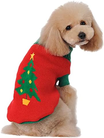 D King D king צווארון גולף סוודר חג כלבים, סוודרים של כלבי חג המולד לכלבים וחתולים בינוניים קטנים