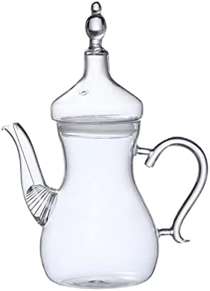 Leefasy 1000 מל קומקום זכוכית ברור, כלי תה עמיד בפני חום, בורוסיליקט קומקום קר שקוף לתה לבן, תה רופף, תה ריחני, תה פרחים