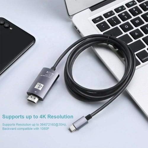 כבל BoxWave תואם ל- ASUS Expertbook B5 - כבל SmartDisplay - USB Type -C ל- HDMI, כבל USB C/HDMI עבור ASUS Expertbook B5 - Jet Black