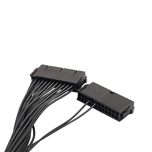 מתאם PSU כפול, אספקת חשמל כפולה של PSU כבל הרחבה 24 סיכה, עבור ATX Mainoboard Mainboard Coadapter ערכת הרחבה - 24 סיכה עד 24 סיכה - 11.8 אינץ '/ 30 סמ