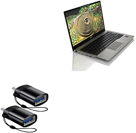 כבל Goxwave תואם ל- Fujitsu Lifebook U7412 - USB -C ל- PORTCHANGER, USB TYPE -C OTG USB מחזיק מפתח נייד עבור FUJITSU LIFEBOOK U7412 - Slate Black