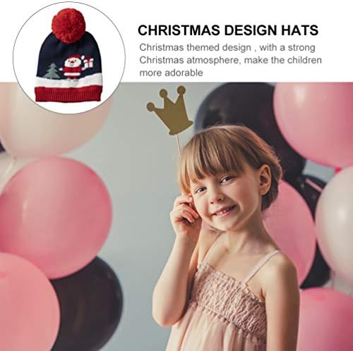 תינוק חג המולד סרוג כובע חורף סנטה חג המולד עץ צמר כובע אוזן הגנה פסים כפת כובע חג המולד תלבושות כובע לשנה חדשה חג ספקי צד