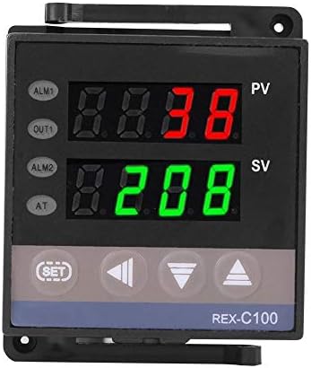 בקר טמפרטורה, REX-C100 דיגיטלי PID טמפרטורה בקר תרמוסטט עם תצוגה כפולה PV/SV, ממסר ובקרת SSR, למדידת טמפרטורה, בקרת תרמוסטטית, מתג טמפרטורה
