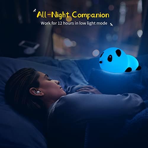משתלת סלואוק אור לילה 7 -צבעים: פנסי לילה סיליקון מקושקלים לילדים עם USB נטענת מנורת חדר דקורטיבית חמודה לתינוק - מתנות לילדים פעוט