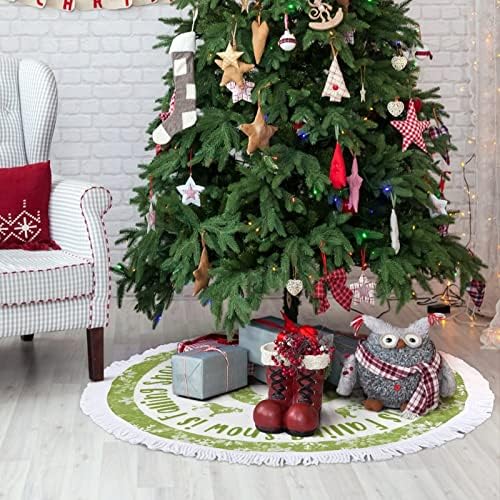 חצאית עץ חג המולד צללית כלב חג המולד מחצלת עץ חג המולד עם ציצית 30 חצאית עץ חג המולד בחורף מחצלת בסיס עץ חג מולד שמח למסיבת חג שמח קישוטי עץ חג המולד