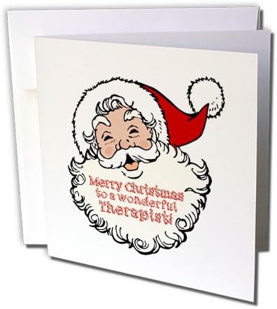 3 רוז חג שמח למטפל נפלא - מצחיק צוחק סנטה עיצוב-כרטיס ברכה, 6 על ידי 6 אינץ