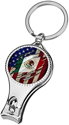 וינטג 'ארהב מקסיקו דגל מקסיקו קוצץ ציפורניים מתכת אישי אימוניות חותך אולטרה חריף אצבעות חריפות אצבעות עם מחזיק מפתחות