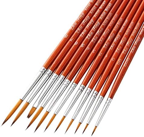 11 יחידות קווי וו ארוך מקצועי עטים אדום שבץ עץ עט עט עט בצבעי שמן מברשות צביעת שמן סט