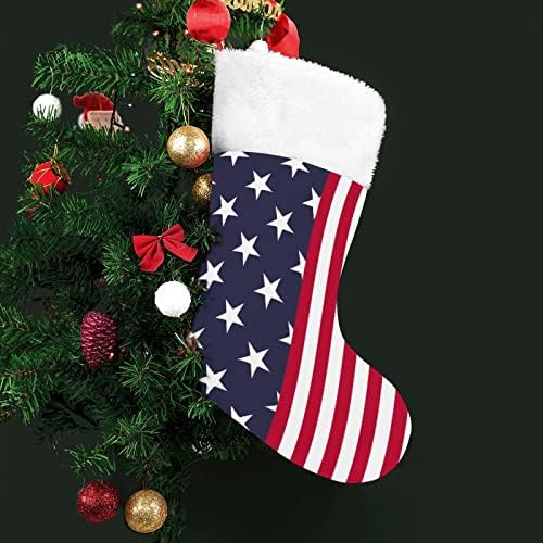 דגל אמריקאי המותאם אישית לגרב חג המולד חג המולד קישוטי מפלגה משפחתית
