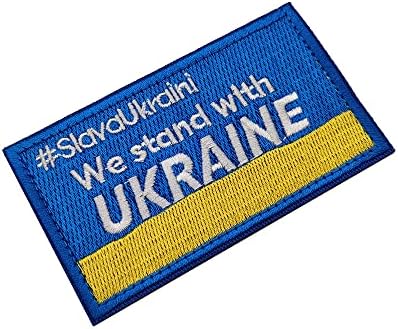 2 חבילות טלאים טקטיים של אוקראינה עם צורת מגן זהב טרידנט תפור רקום על תגי מורל צבאי אוקראיני אוקראיני