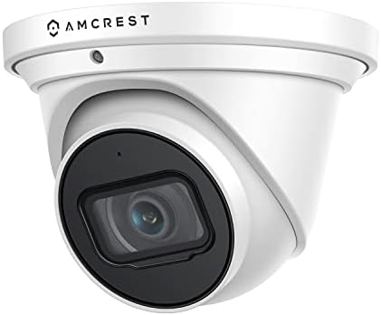 AMCREST ULTRAHD 4K אבטחה חיצונית מצלמת POE TURRET POE, 3840x2160, 98ft NightVision, עדשת 2.8 ממ, IP67 אטום מזג אוויר, הקלטת מיקרו, לבן