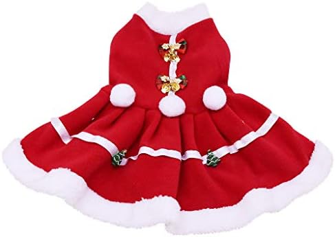שמלות כלב חג המולד של ווק לבגדי חיות מחמד שמלות אפוד לחתול הלבשה קטיפה קטיפה קטיפה אדומה