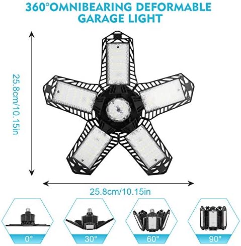 Axuan 160W LED מוסך תאורת 2 חבילה, אור מוסך 16000LM אור עם 6 לוחות אורות תקרה של מוסך LED, אור LED מעוות אור LED אור זוהר למוסך, מרתף, סדנה