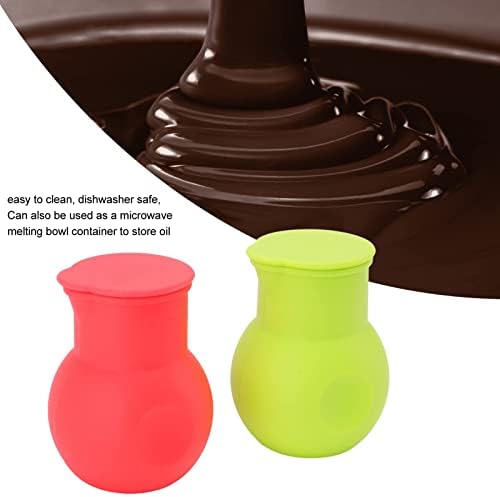 2 יחידות סיליקון כור היתוך שוקולד, סיליקון שוקולד ממיס התכה שוקולד תבניות סוכריות רוטב שוקולד אפיית לשפוך כלי