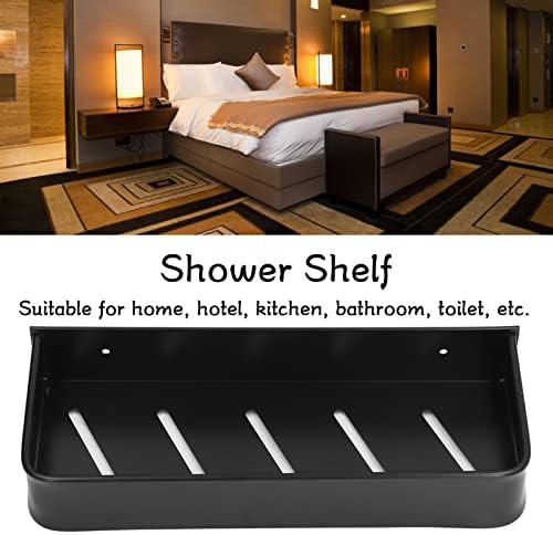 מקלחת קאדי, התקנה יציבה מדפי מקלחת אמבטיה, מדפי מקלחת רכובים על קיר, מתלה לאחסון מקלחת נירוסטה מתלה מתלה בבית, מלון, 29.5x12.5x5 סמ