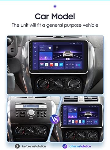 רדיו סטריאו לרכב עם Carplay Android Auto אלחוטית, 10.1 מסך QLED הניתן להטיה הניתנת להסרה מסך QLE