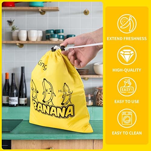 בננה אחסון תיק שומר טרי במשך זמן רב, בננה מיכל, לשימוש חוזר מזון אחסון תיק,לשמור בננות טרי, רחיץ אחסון תיק תפוחי אדמה כמו בננה שקיות כדי למנוע הבשלה