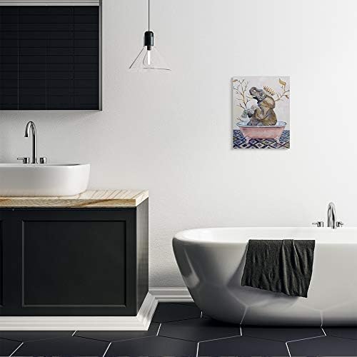 תעשיות סטופל פיל ספארי מלכותית עם אמבטיה ורודה, עיצוב מאת קארן וובר קיר קיר קיר קיר, 16 x 20, חום