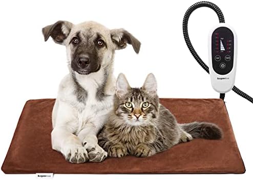 כרית חימום לחיות מחמד עבור חתולי כלבים עם טיימר, 28& 34; איקס 16 / 18 16 & 34; משודרג חשמלי מחומם כלב חתול כרית טמפרטורת מתכוונן לחיות מחמד מיטה חמה שמיכת מחצלת אוטומטי כבוי