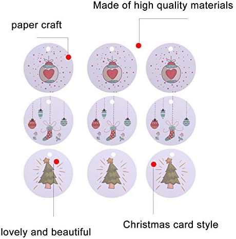 קישוטים לחג המולד של גלפאדה 300 יחידות ציור צבעוני לחג המולד תגי תגי נייר כרטיסי נייר כרטיסי תווית מתנה תגיות