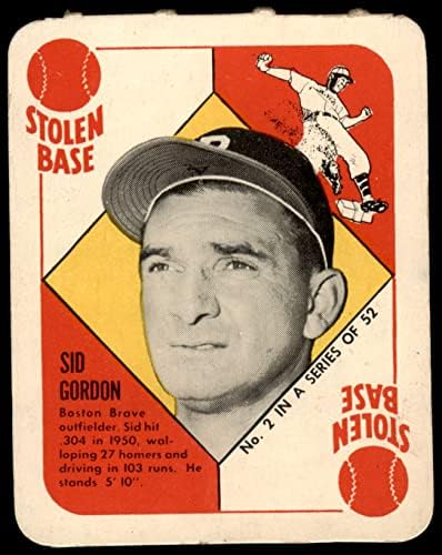 1951 Topps 2 Sid Gordon Boston Braves VG/Ex+ Braves