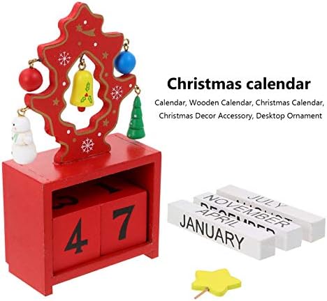 ויקסקי 1 מחשב שולחן העבודה קישוט אדום עץ חג המולד אדוונט ספירה לאחור לוח שנה עבור בית משרד קישוט / 5. 70 על 2. 95 על 1. 57 אינץ