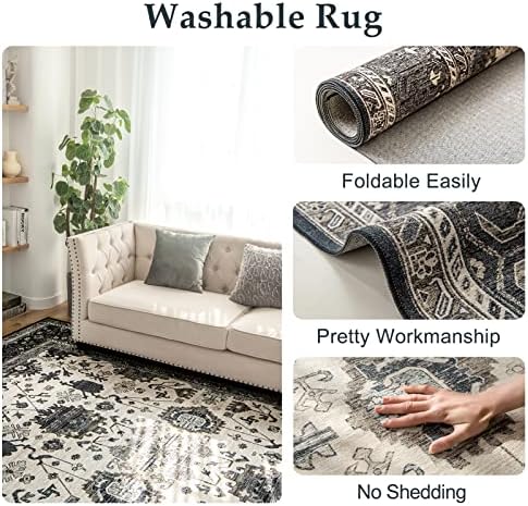 Vk vk · שטיח שטיח שטיח שטיח 5x7 'לסלון שטיח חדר שינה קל משקל שטיח גדול שטיח דק וינטג