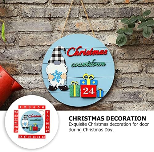 צעצוע בית תפאורה עץ חג המולד ספירה לאחור לוח שנה דקורטיבי דלת תליון לבית עיצוב הבית