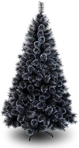 CYAYQ שחור מלאכותי חג המולד אורן עץ פרימיום אשוחית צירים 480 טיפים לענף ענף אוטומטי דוכן מתכת מעוטר עץ חג המולד עץ חג לחופשה-שחור 6.8ft